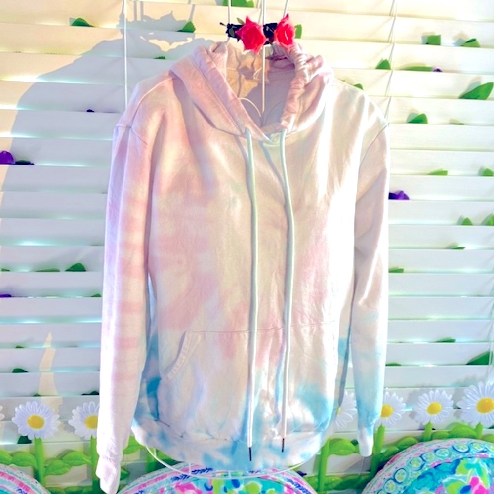 NOBO cotton candy pink & SnoCone blue tie dye hoodie